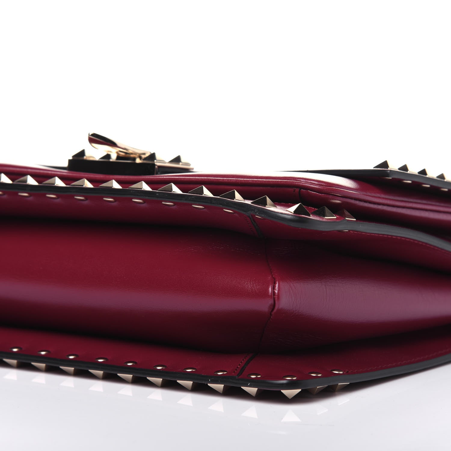 Valentino Garavani Vitello Rockstud Top Handle Shoulder Bag Cerise 10 of 13