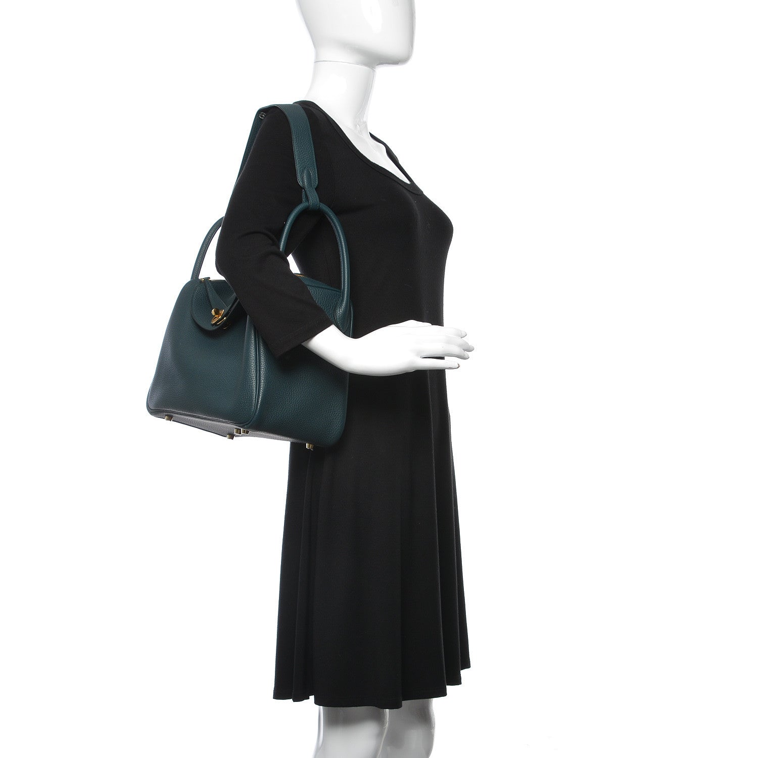 Hermes Taurillon Clemence Lindy 30 Vert Cypress 2 of 10