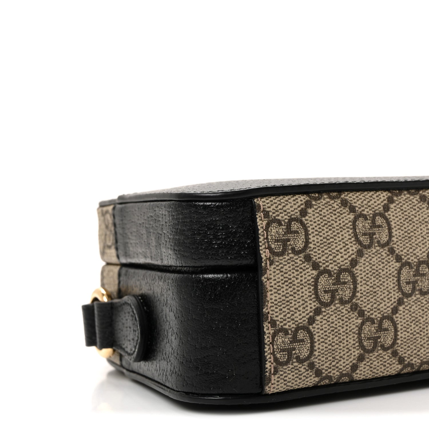 Gucci GG Supreme Monogram Textured Dollar Calfskin Mini New Basket Shoulder Bag Beige Ebony Black 8 of 9