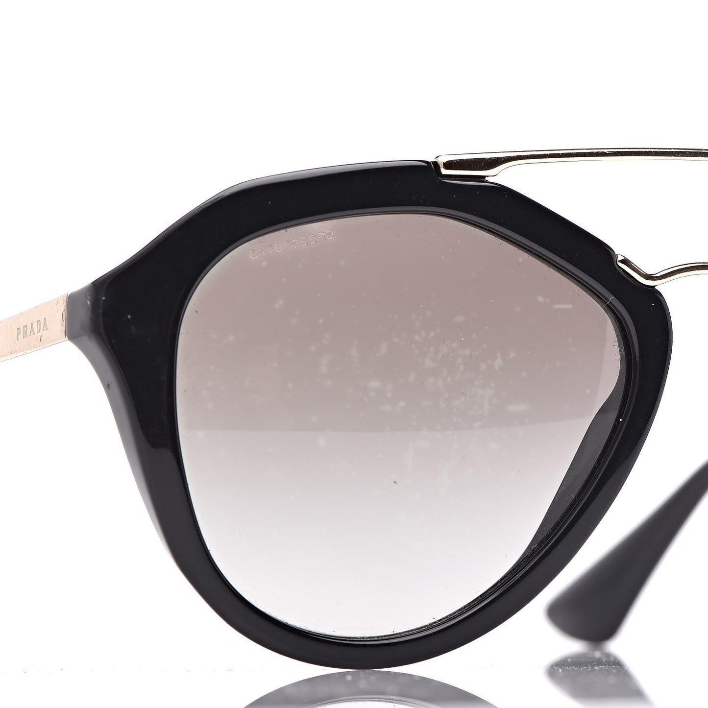 Acetate Metal Cinema Sunglasses SPR 12Q Black