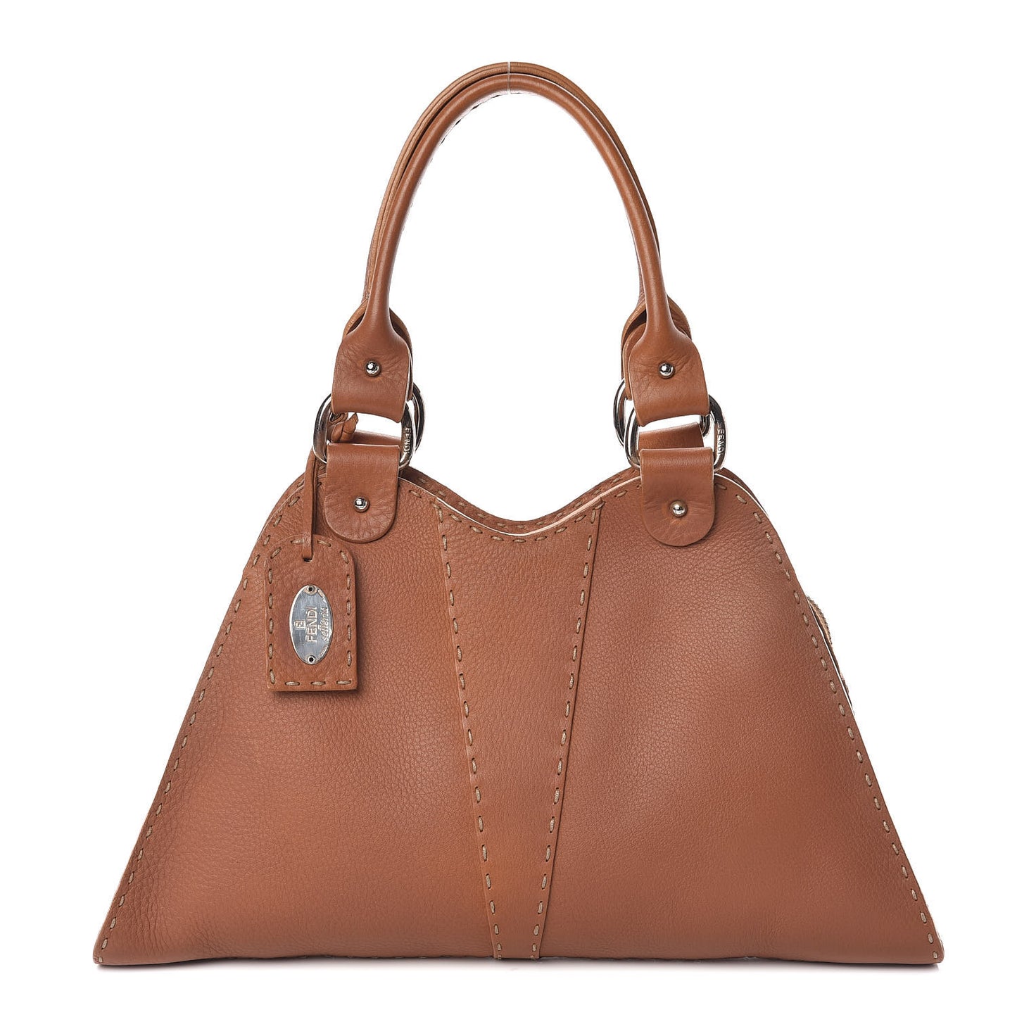 Calfskin Romano Selleria Diablo Shopper Camel
