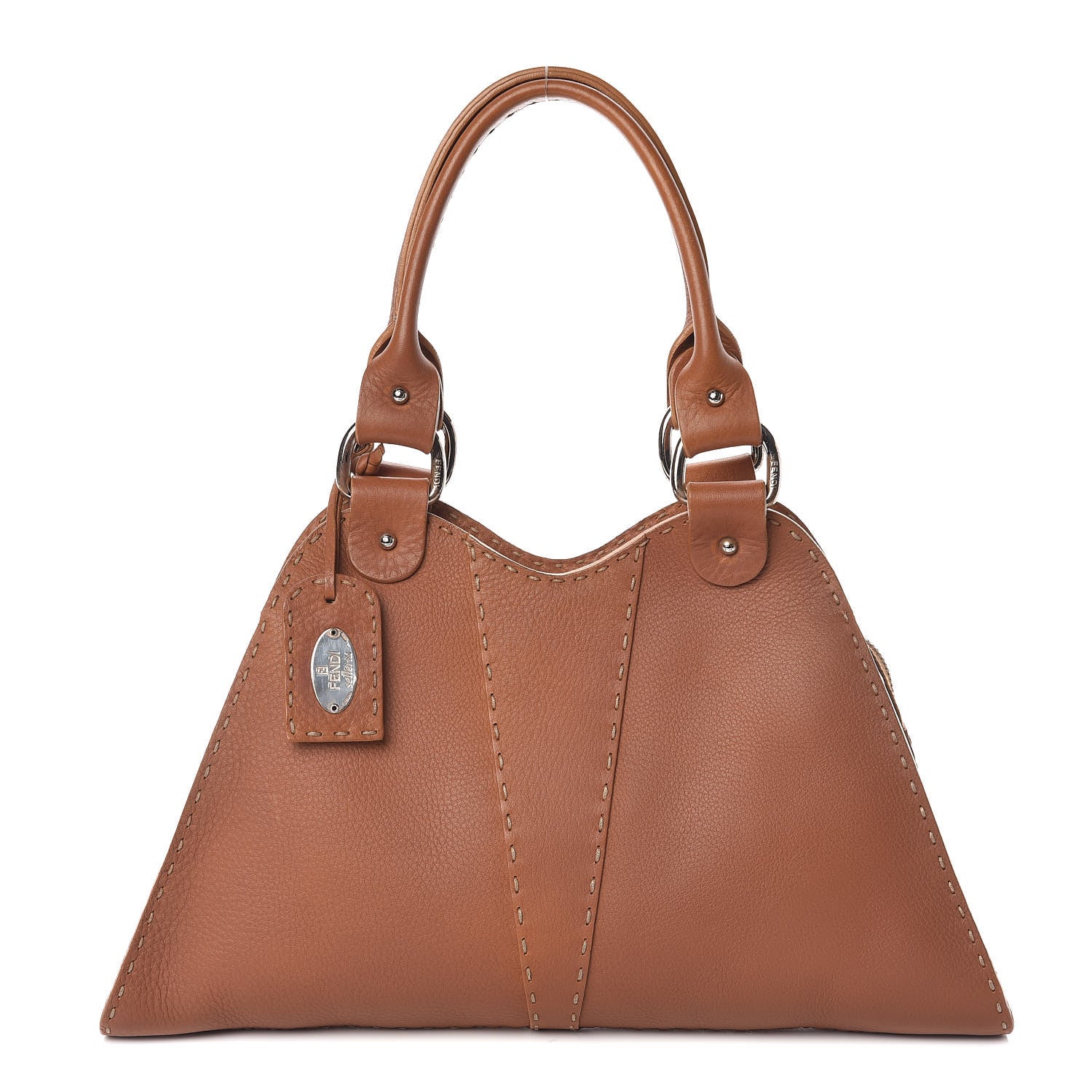 Fendi Calfskin Romano Selleria Diablo Shopper Camel 1 of 10
