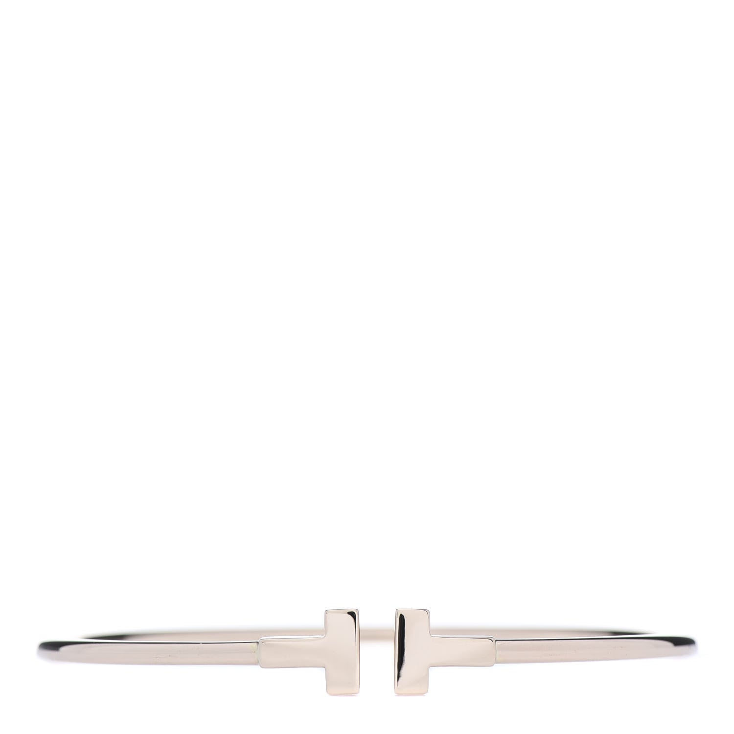 Tiffany 18K Rose Gold Narrow T Wire Bracelet 1 of 5