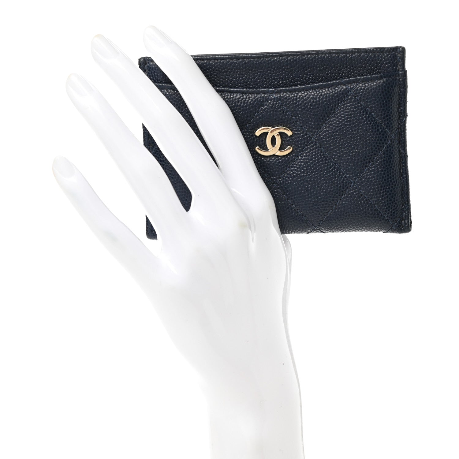 Chanel Caviar Quilted Card Holder Navy 2 of 9