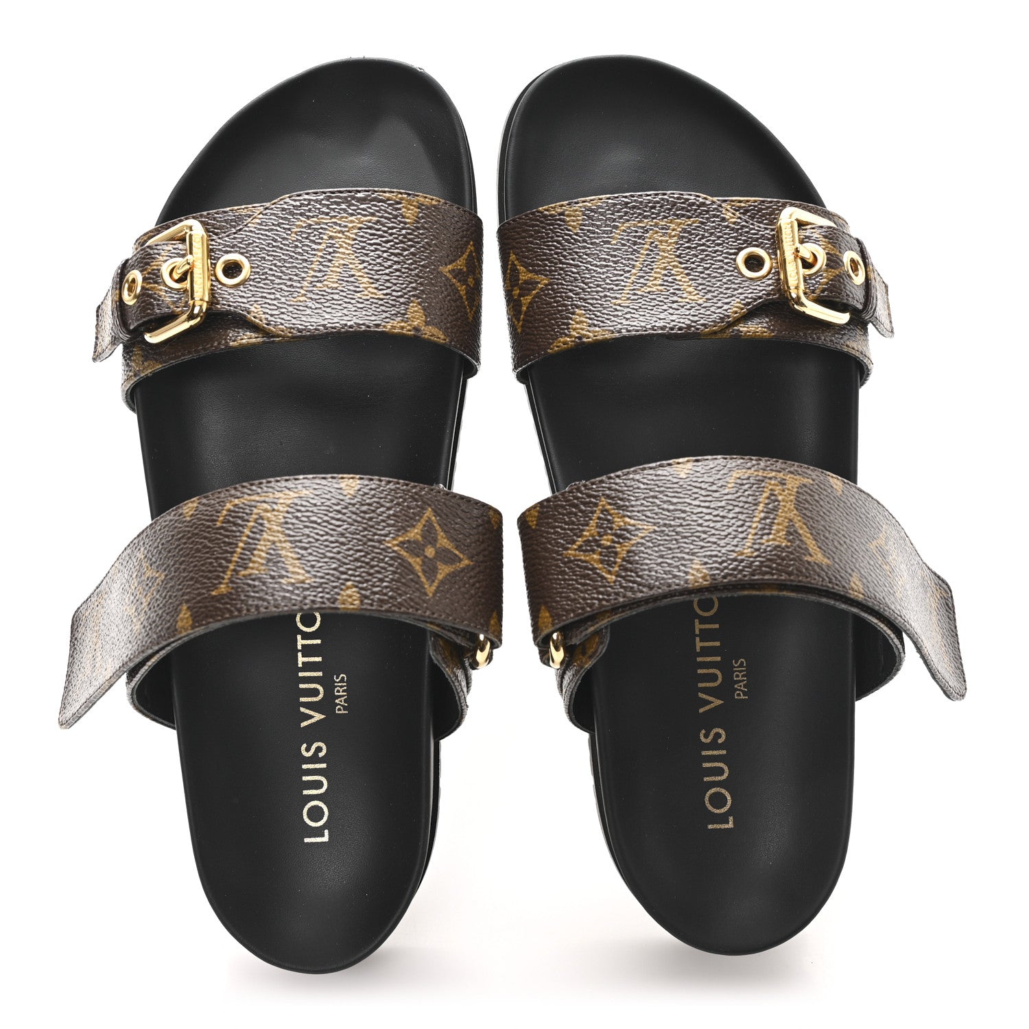 Louis Vuitton Monogram Bom Dia Mule Sandals 36.5 Black 2 of 9