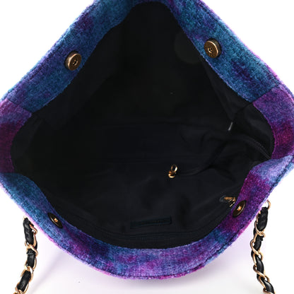 Chanel Wool Tweed CC Tote Purple Black Blue 4 of 4