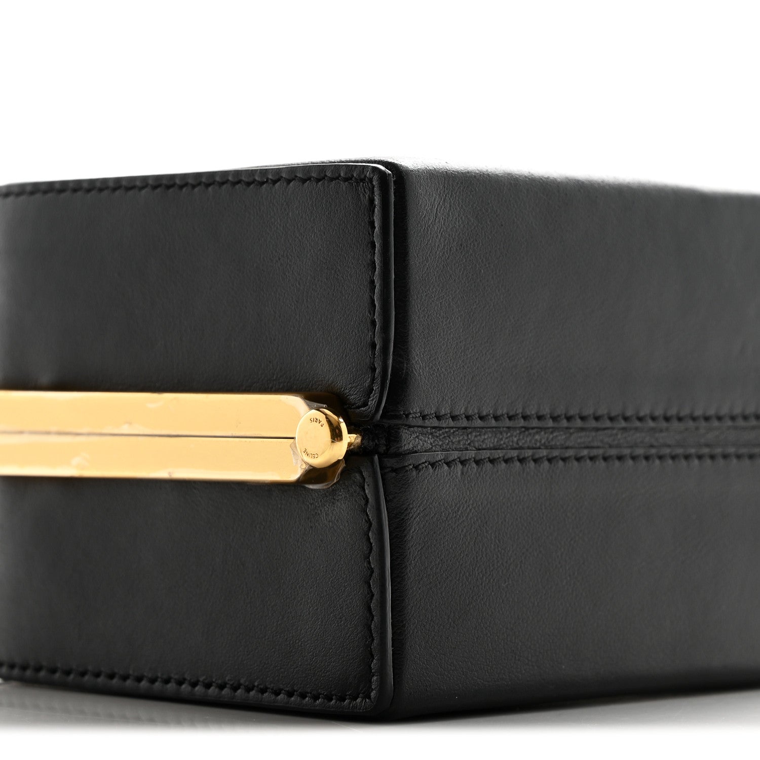 Celine Shiny Calfskin Lana Triomphe Minaudiere Black 16 of 19