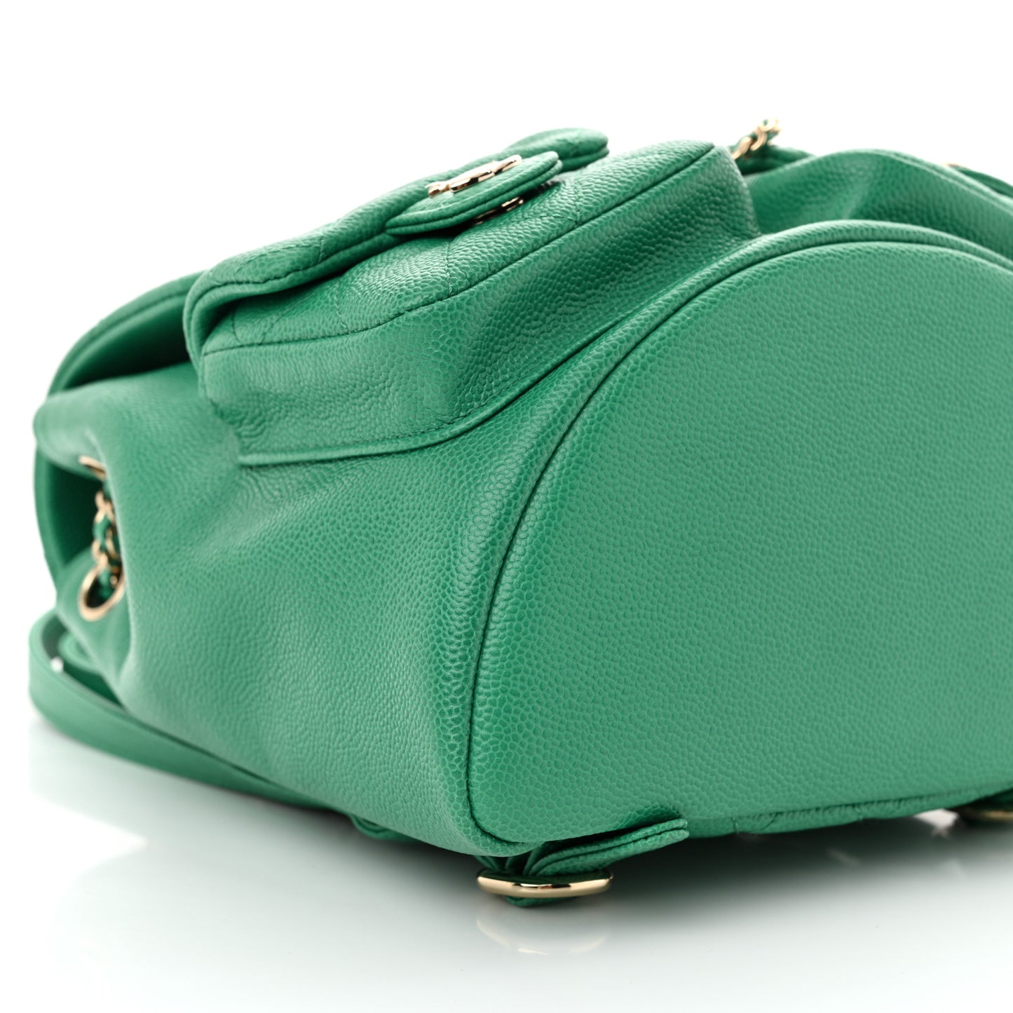Caviar Quilted Medium Duma Pockets Drawstring Backpack Green