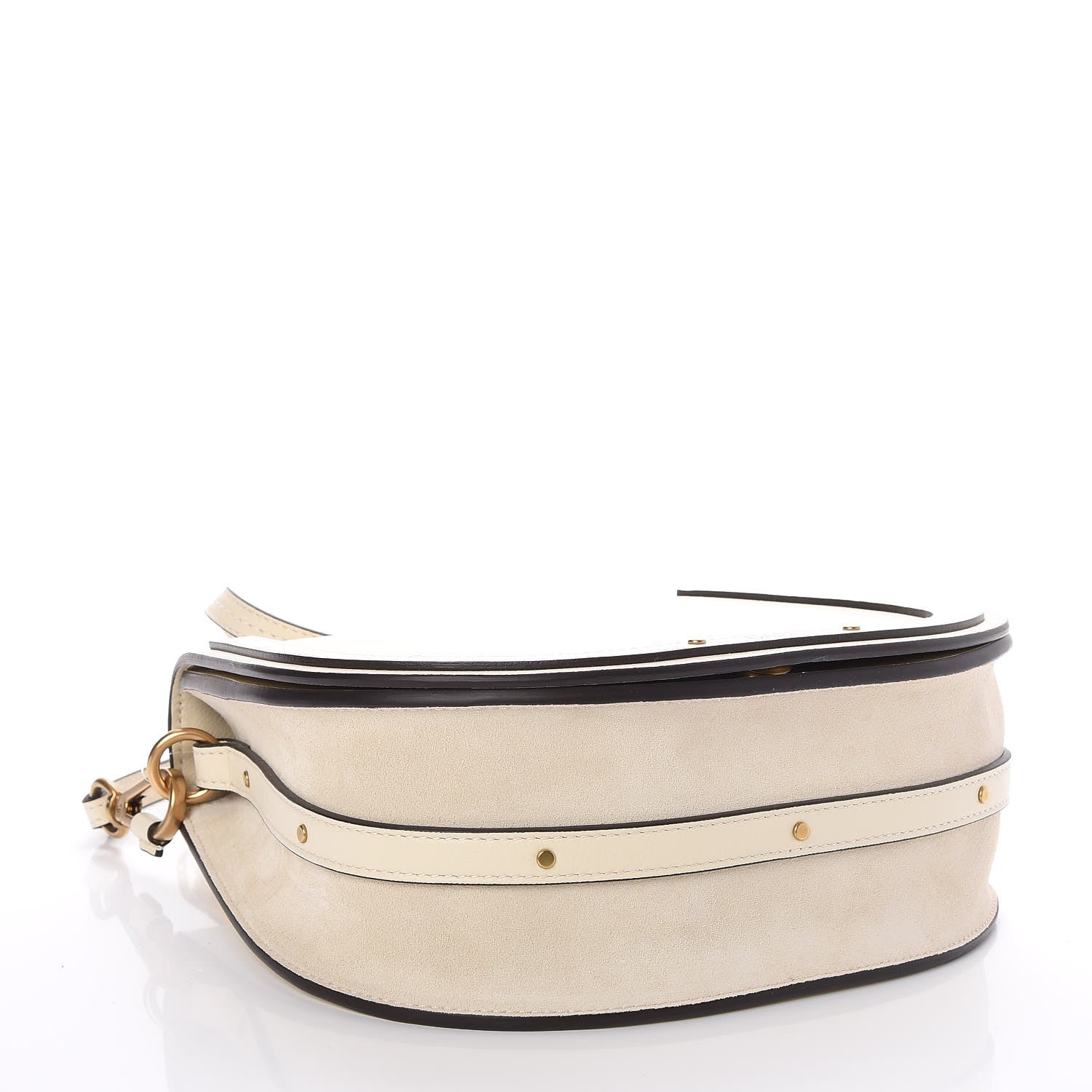 Chloe Calfskin Suede Medium Nile Bracelet Bag Off White 4 of 7
