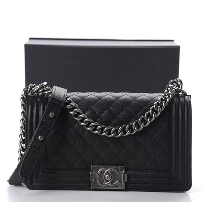 Chanel Caviar Quilted Medium Boy Flap Black 13 of 13
