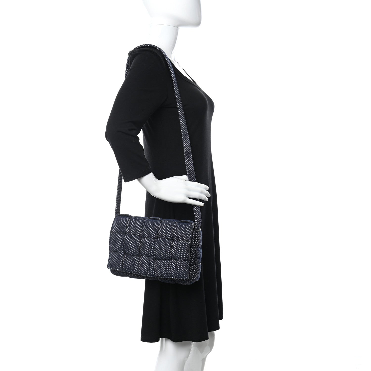 Bottega Veneta Denim Maxi Intrecciato Padded Cassette High Frequency Crossbody Bag Indigo 2 of 7