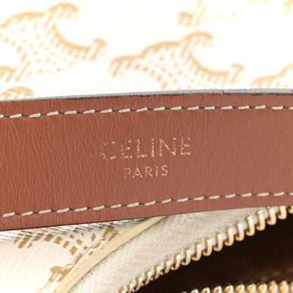 Celine Canvas Calfskin Ava Triomphe Shoulder Bag White 6 of 10