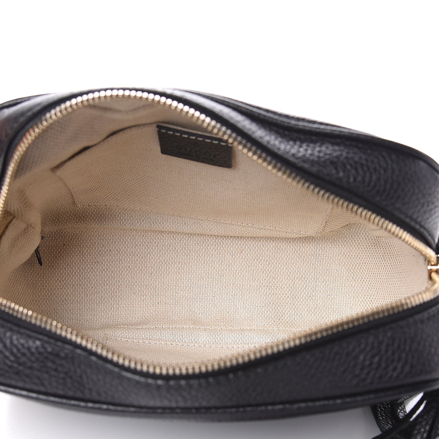 Pebbled Calfskin Small Soho Disco Bag Black