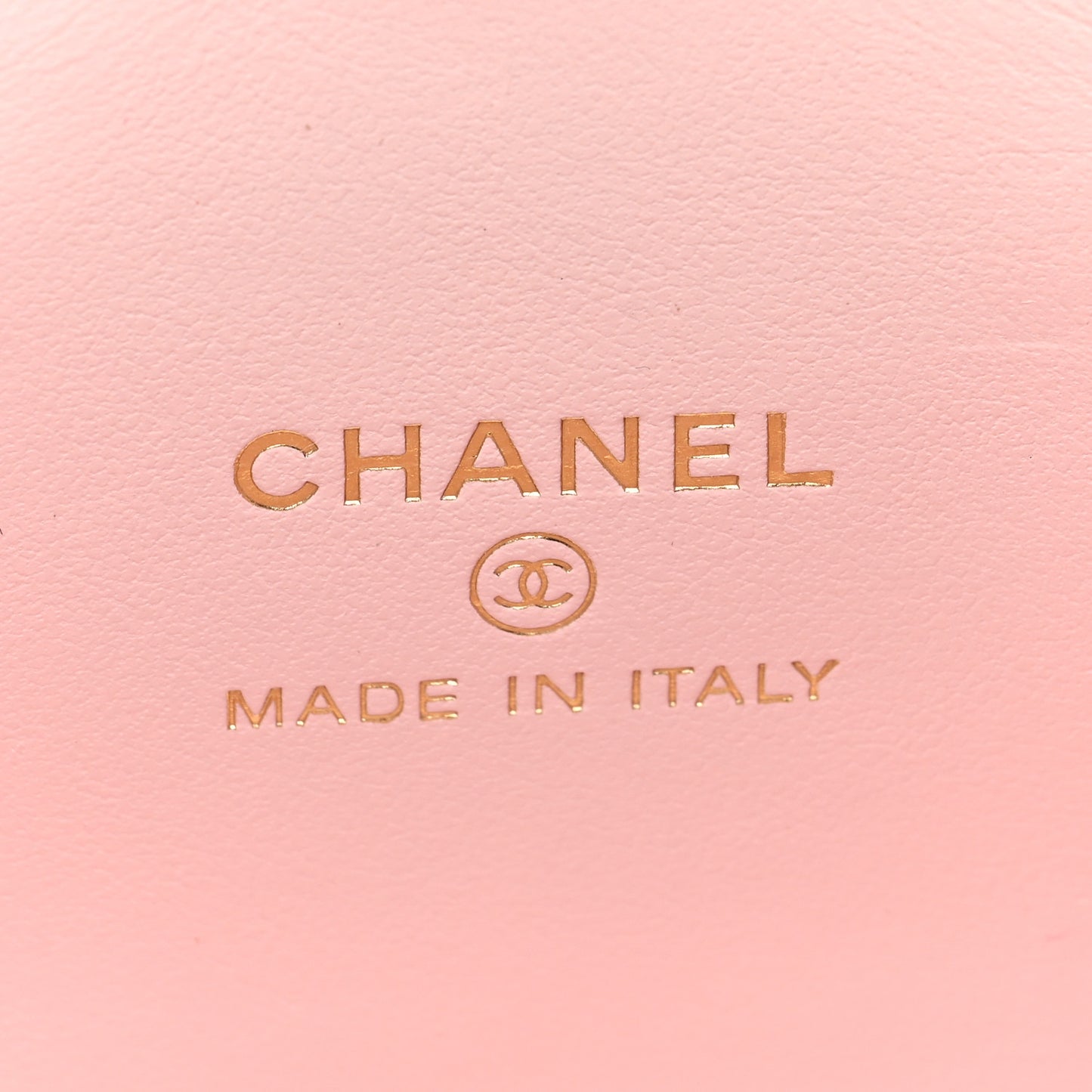 Caviar Quilted Mini Vanity Case With Chain Pink