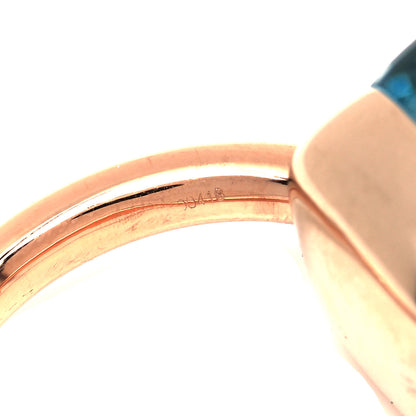 Pomellato 18K Rose Gold Blue Topaz Nudo Maxi Ring 52 6 4 of 4