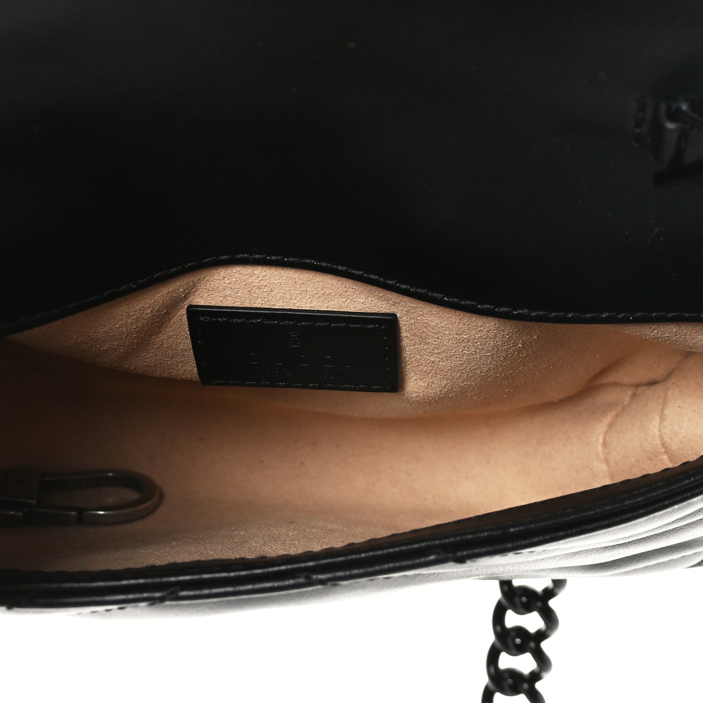 Calfskin Matelasse Monochrome GG Marmont Chain Belt Bag Black