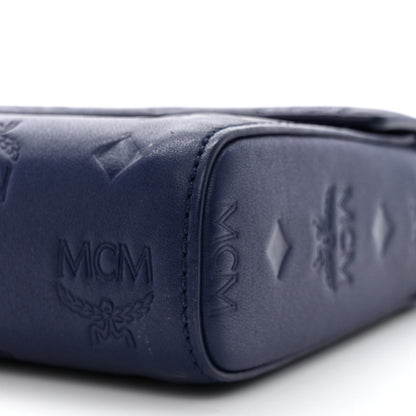 MCM Calfskin Ottomar Monogram Medium Millie Crossbody Bag Navy Blue 10 of 10