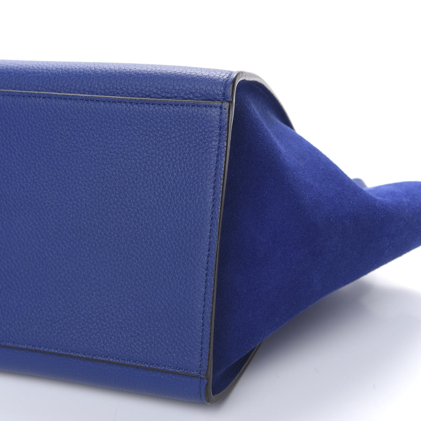 Drummed Calfskin Suede Small Trapeze Indigo