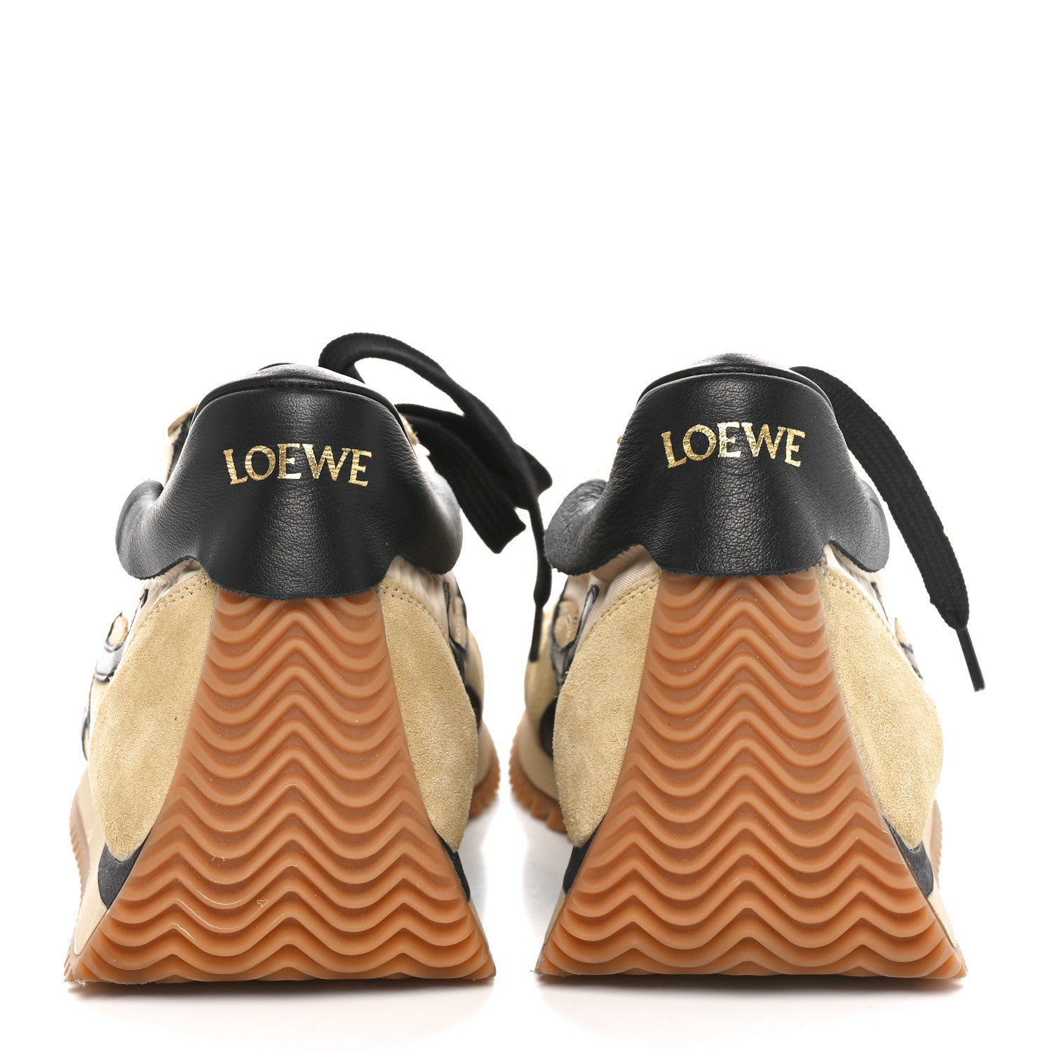 Loewe Nylon Suede Flow Runner Sneakers 39 Gold Black 4 of 8