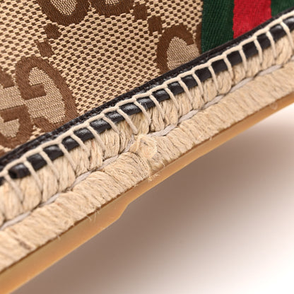 Gucci Monogram Macro GG Web Mens Espadrille Sneakers 8 Camel Ebony Cocoa 11 of 13