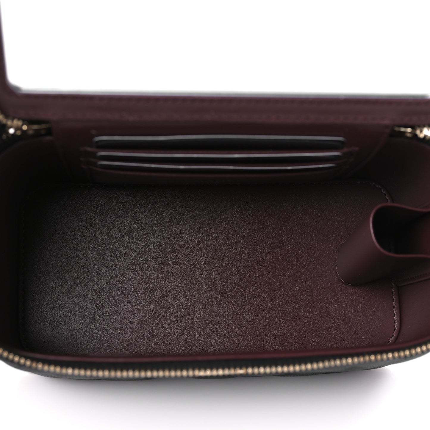 Caviar Quilted Small Vanity Case With Chain Black
