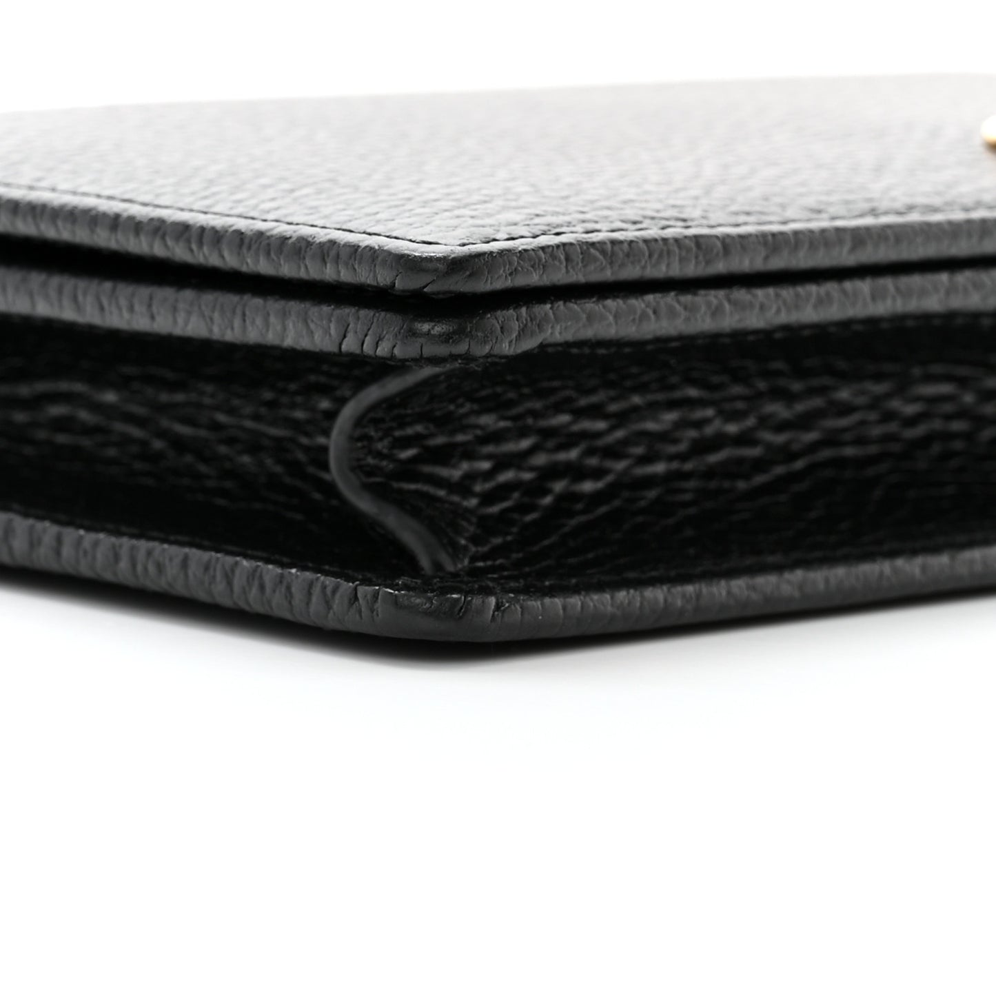 Calfskin Mini GG Marmont Chain Wallet Black