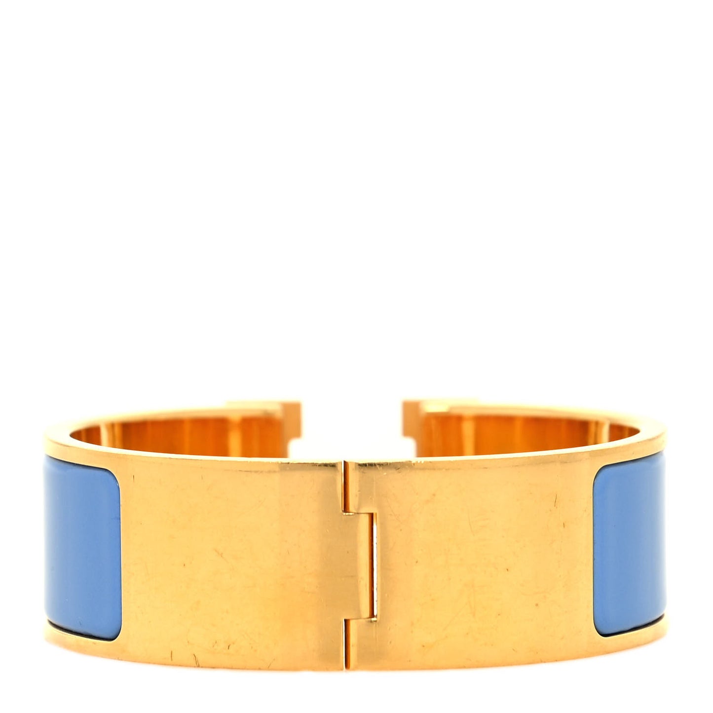 Enamel Wide Clic Clac H Bracelet GM Bleu Transat
