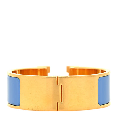 Hermes Enamel Wide Clic Clac H Bracelet GM Bleu Transat 3 of 5
