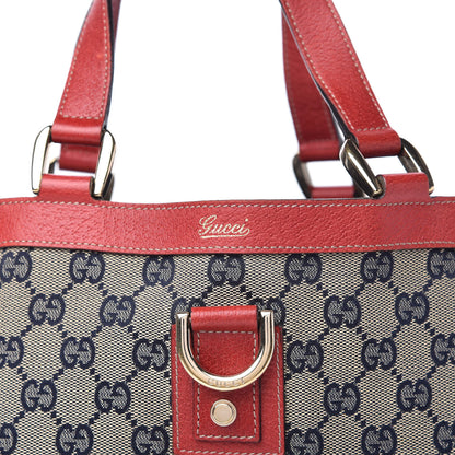 Gucci Monogram Small Abbey Tote Navy Red 10 of 10