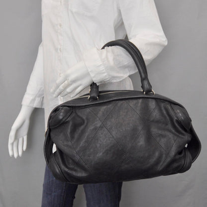 Chanel Leather Outdoor Ligne Bowler Black 2 of 8