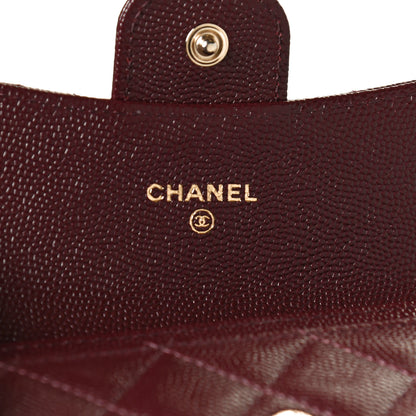 Chanel Caviar Quilted Flap Card Holder Wallet Burgundy 6 of 10
