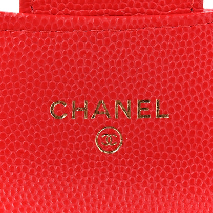 Chanel Caviar Quilted Flap Card Holder Wallet Red 6 of 9