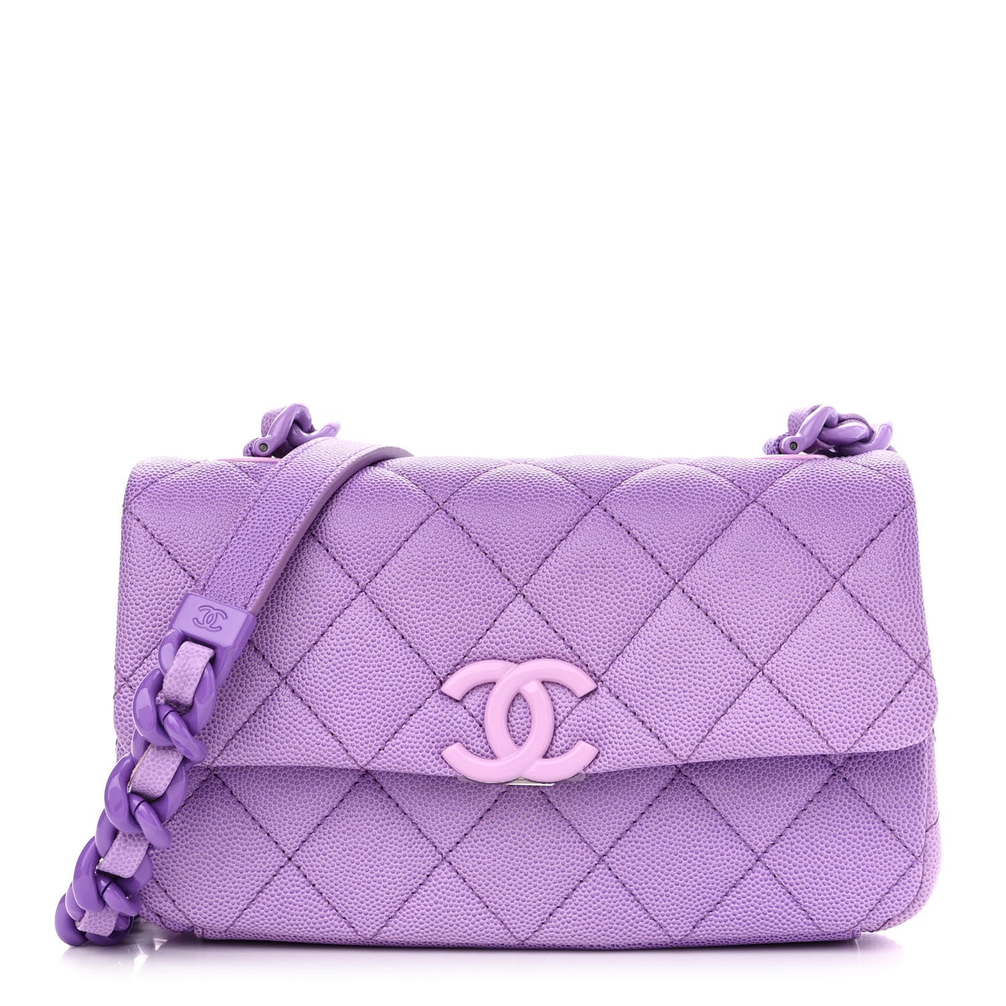 Shaded Caviar Quilted My Everything Small Flap Purple Light Purple