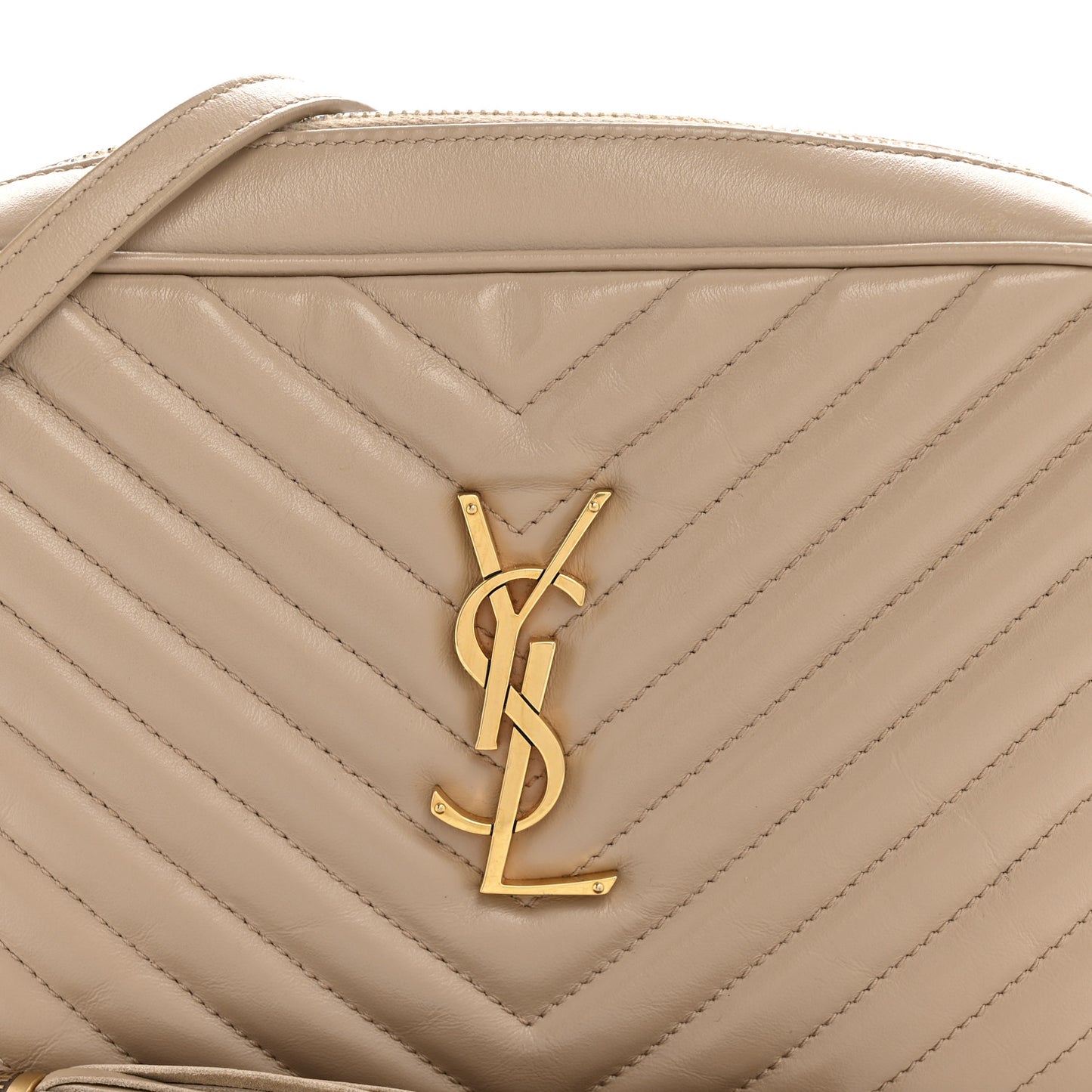 Calfskin Matelasse Monogram Lou Camera Bag Dark Beige