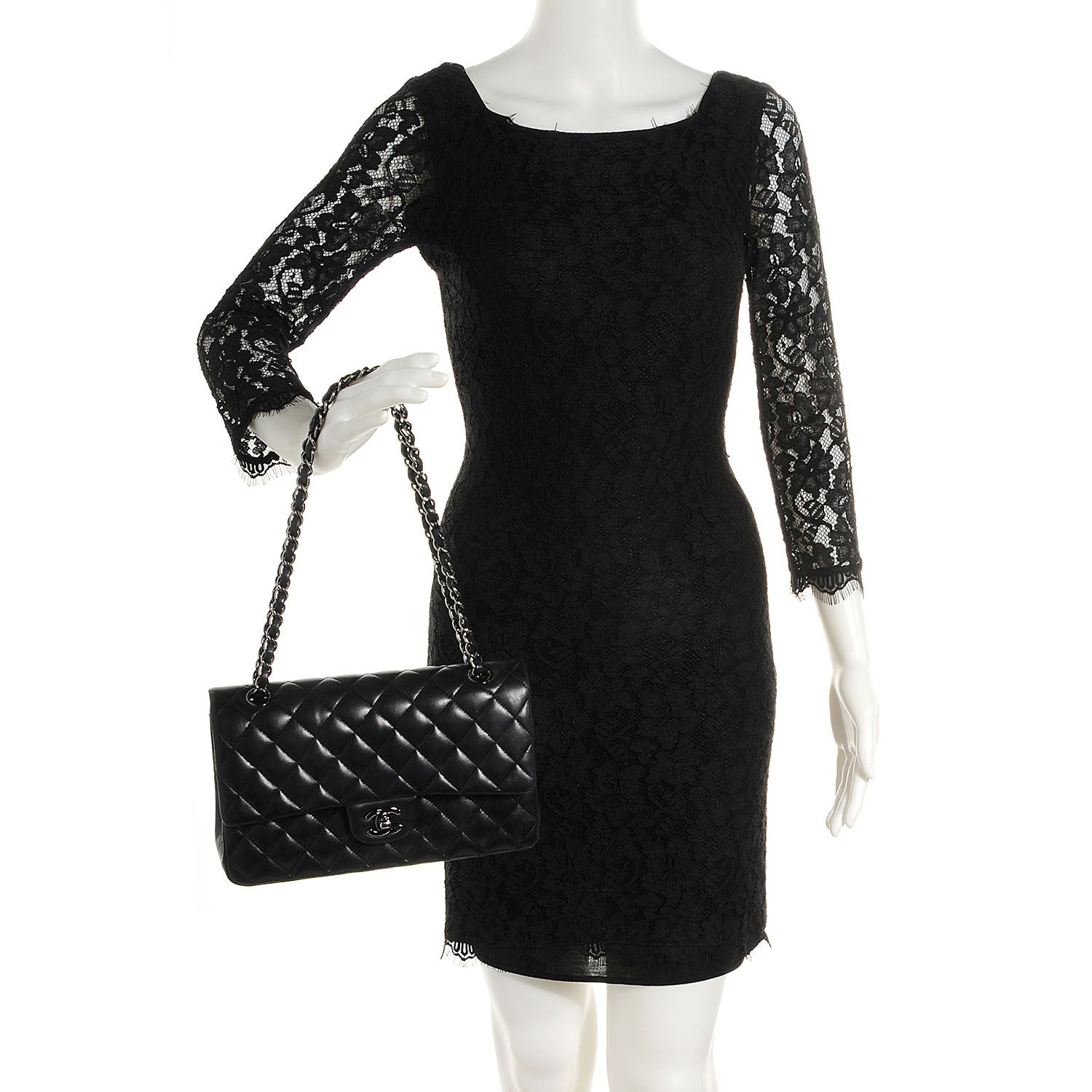 Chanel Lambskin Medium Double Flap Black 2 of 8