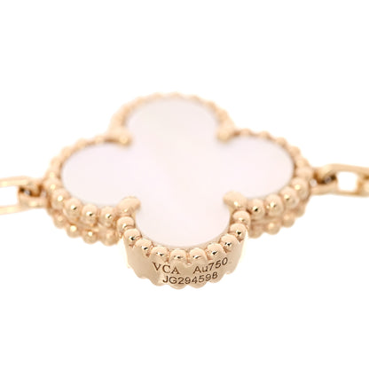 Van Cleef & Arpels 18K Yellow Gold Mother of Pearl 5 Motifs Vintage Alhambra Bracelet 3 of 5