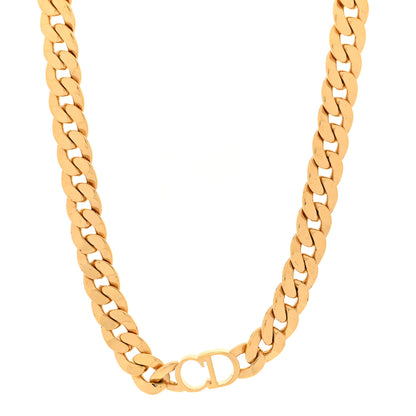 Christian Dior Metal Danseuse Etoile Chain Choker Necklace Gold 1 of 5