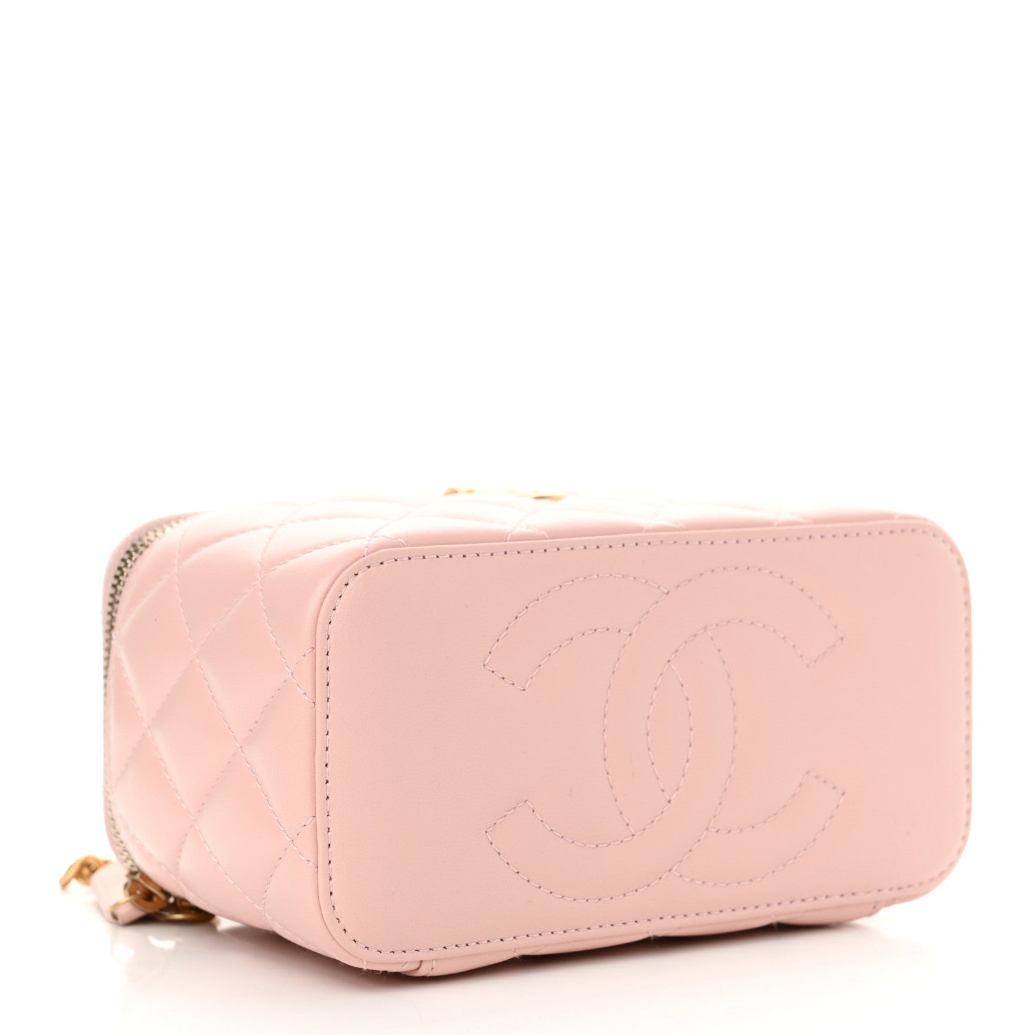 Chanel Lambskin Quilted Sweet Camellia Small Vanity Case With Chain Pink 4 of 12