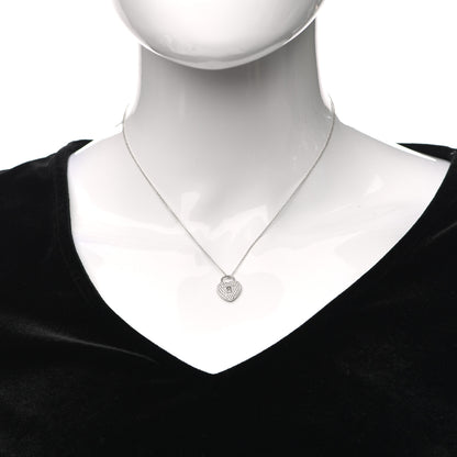 Tiffany Platinum Diamond Small Heart Lock Pendant Necklace 2 of 6