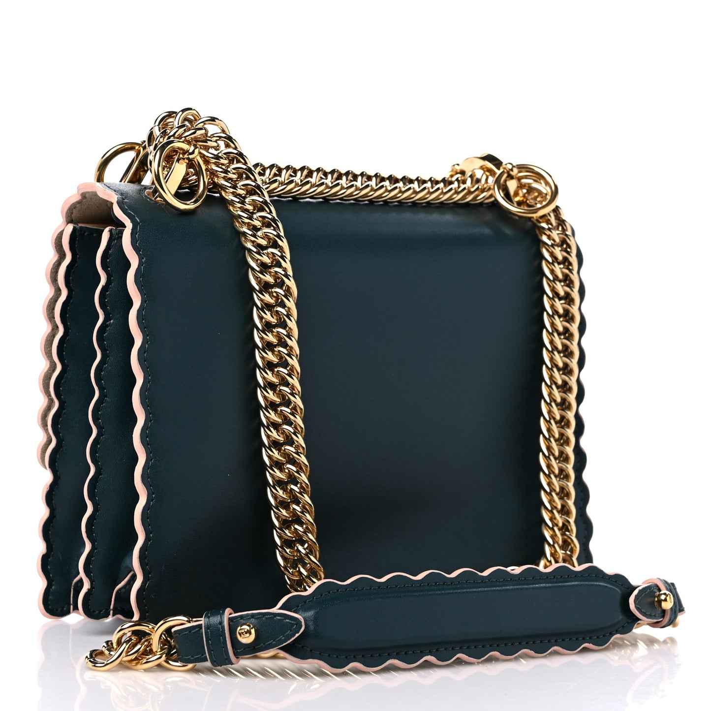 Vitello Liberty Scalloped Studded Small Kan I Shoulder Bag Amazzonia