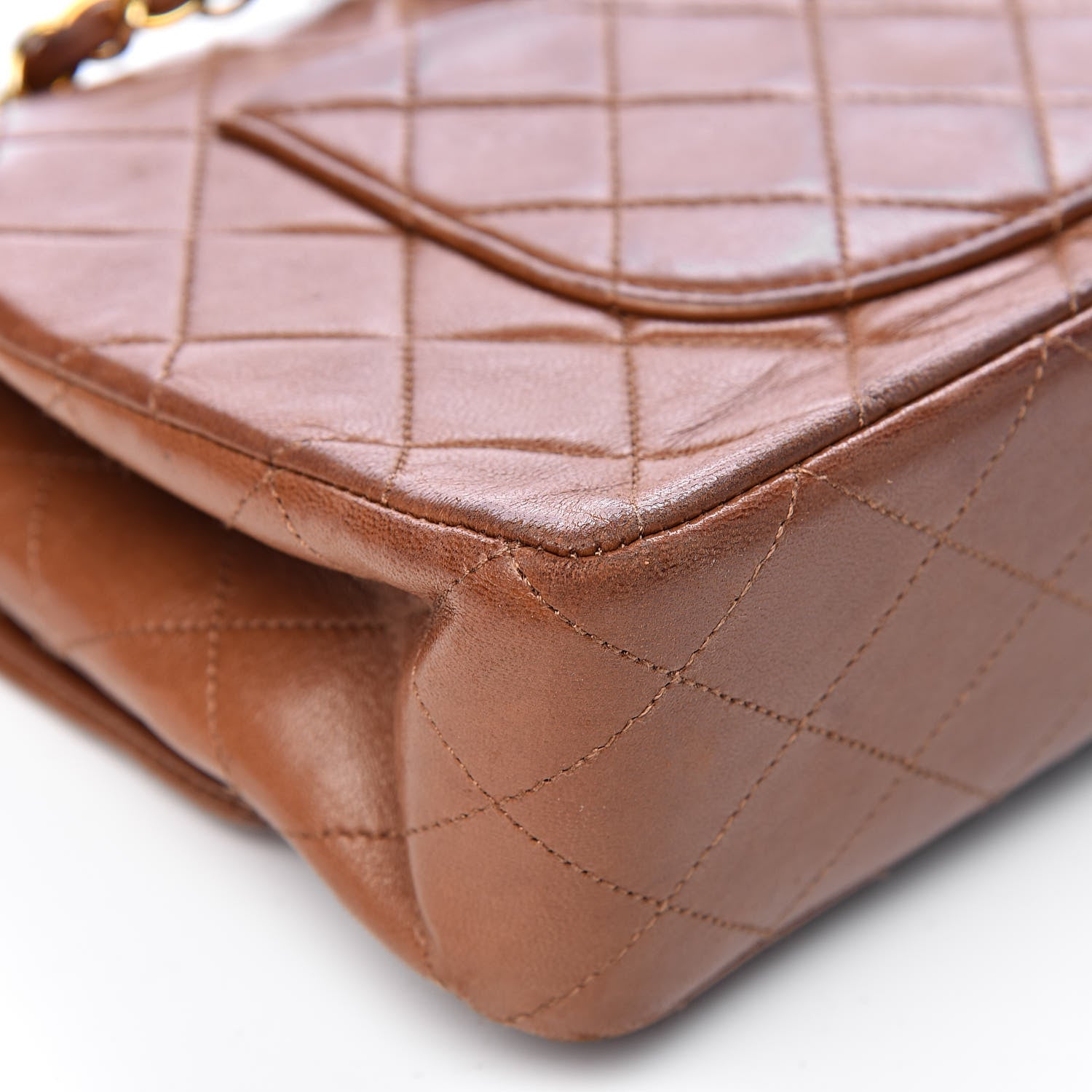 Chanel Lambskin Quilted Medium Double Flap Brown 15 of 17