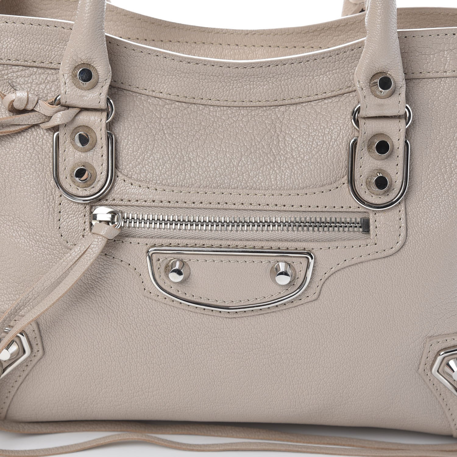 Balenciaga Chevre Silver Metallic Edge S City Beige Praline 7 of 9