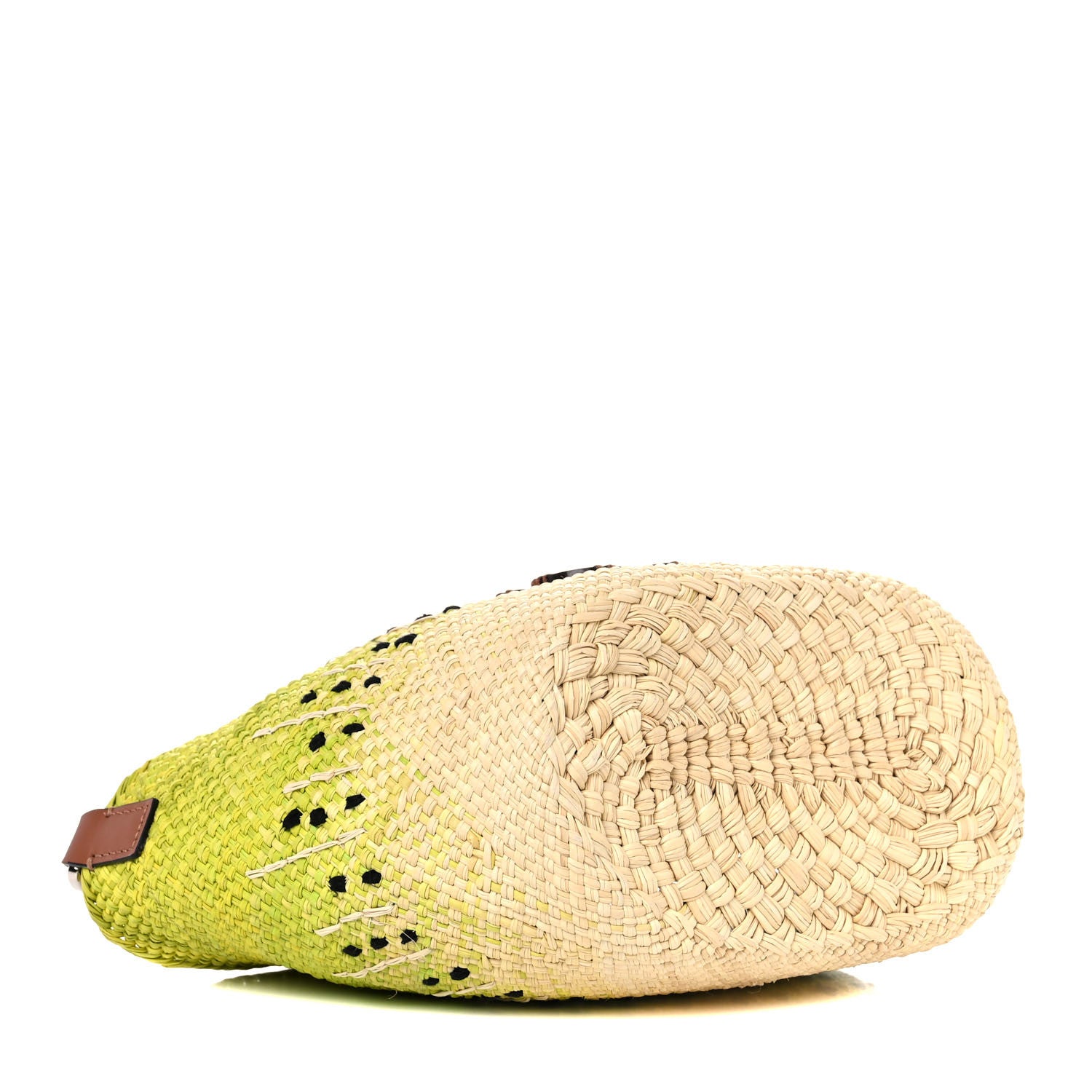 Loewe Calfskin Raffia Anagram Basket Tote Bag Kiwi 5 of 9