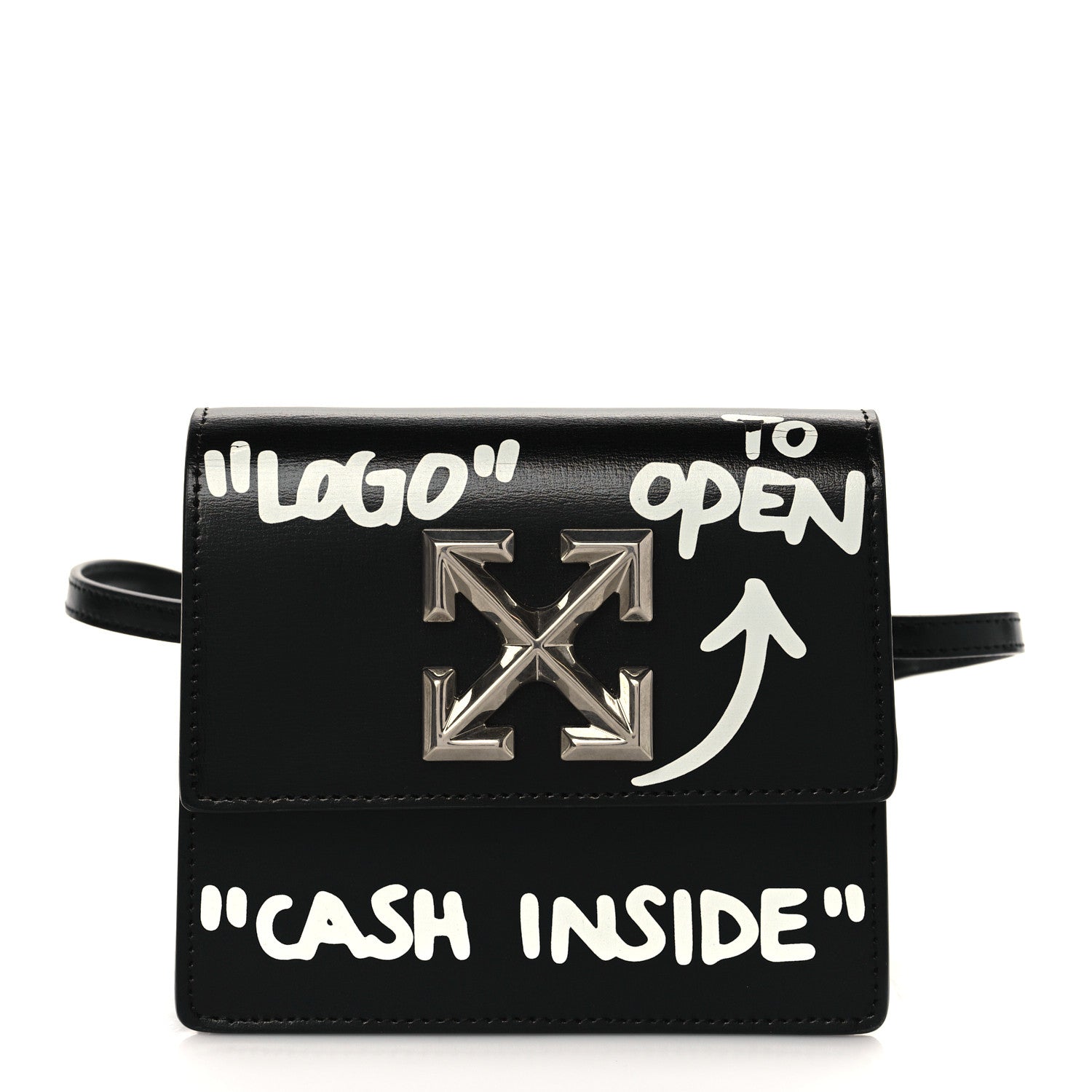 Off-White Calfskin Jitney 2.8 Not For Sale Belt Bag Crossbody Black 1 of 8