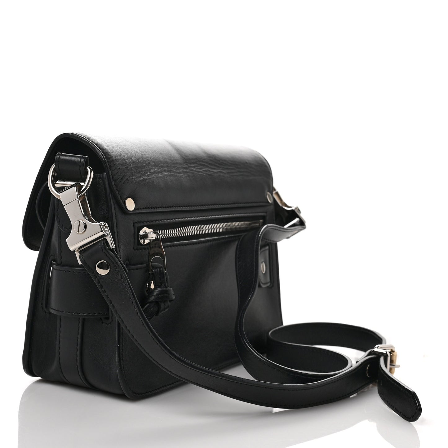 Calfskin Mini PS11 Classic Shoulder Bag Black