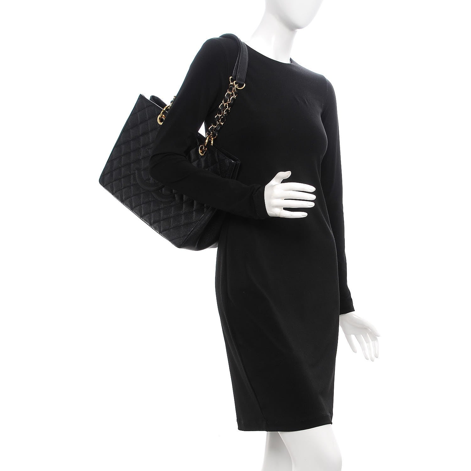 Chanel Caviar Quilted Grand Shopping Tote GST Black 2 of 8