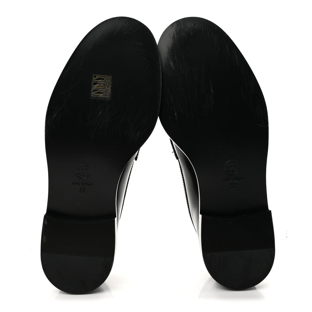 Chanel Shiny Calfskin Pearl CC Loafers 39 Black 6 of 10