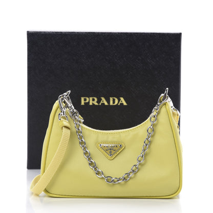 Prada Tessuto Nylon Saffiano Mini Re-Edition 2000 Shoulder Bag Ananas 9 of 9