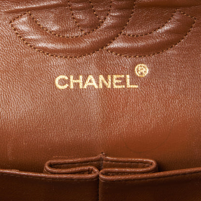 Chanel Lambskin Quilted Medium Double Flap Dark Brown 7 of 9