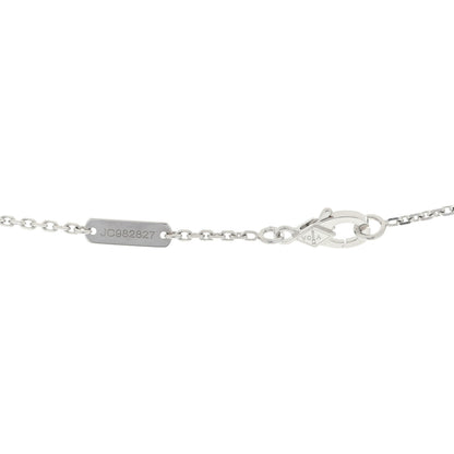 Van Cleef & Arpels 18K White Gold Diamond Celadon Green Sevres Porcelain Vintage Alhambra Pendant Necklace 3 of 3